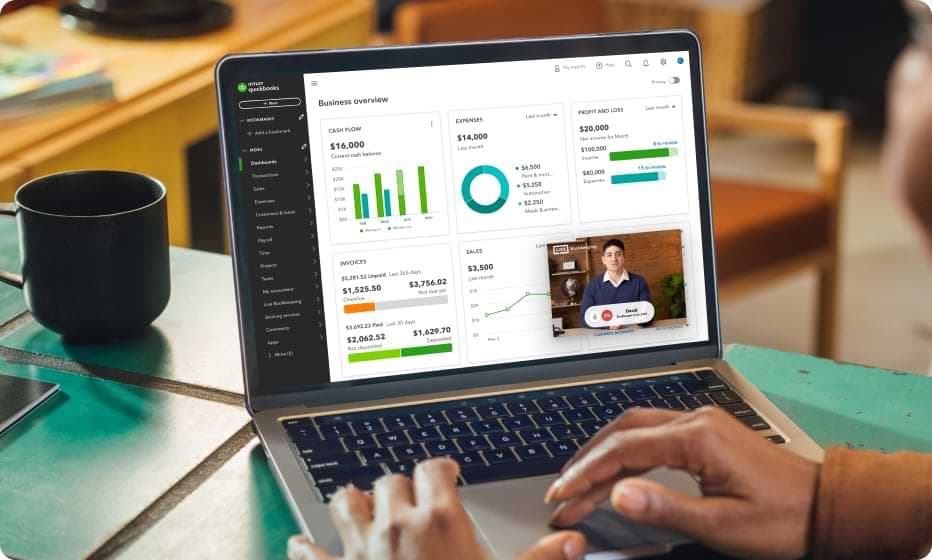 QuickBooks online demo interface